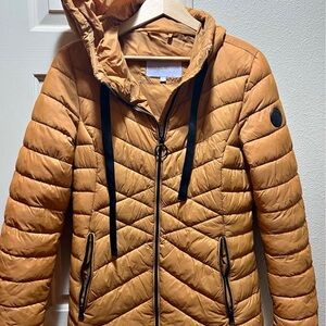 Madden Girl Mustard Hooded Puffer Jacket